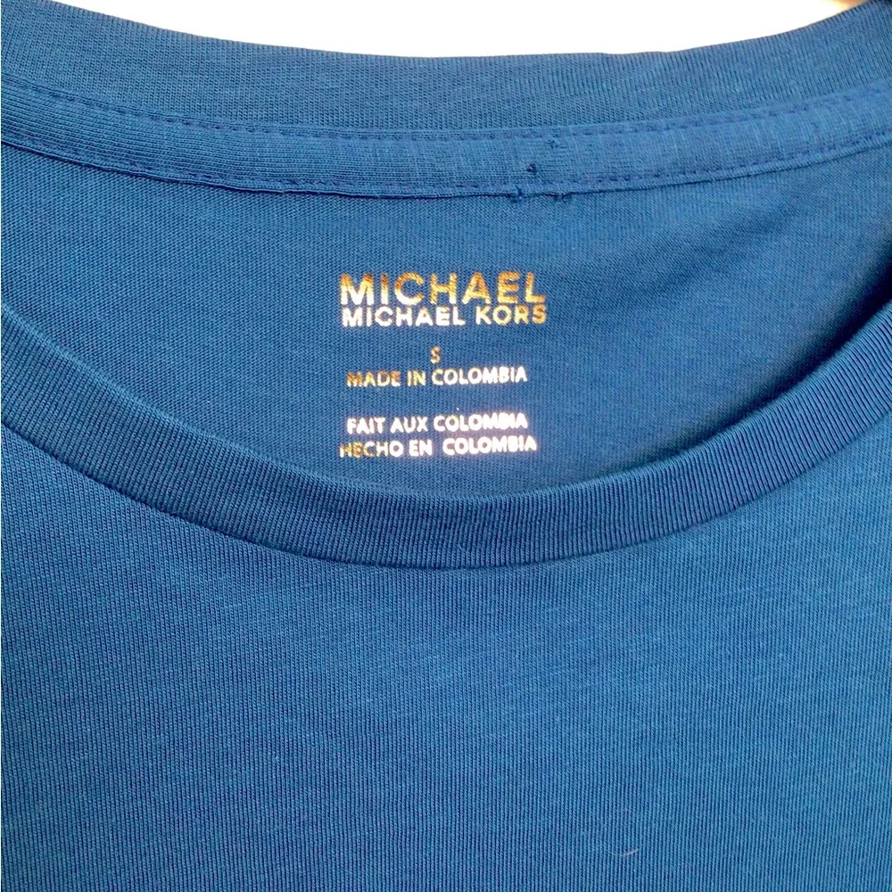 Michael Kors Blue MK Logo Graphic Tee